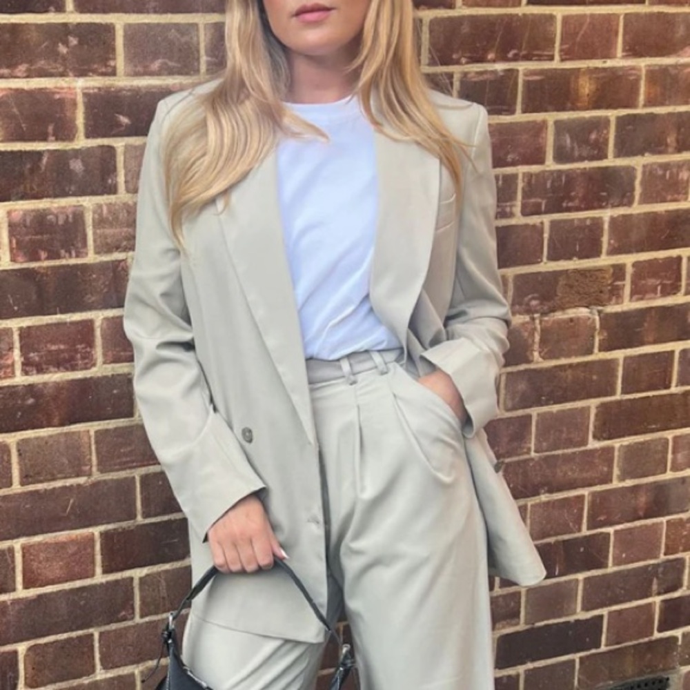 NWT Topshop Oversized Stone Lightweight Blazer Suit Jacket